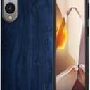 Case for Samsung Galaxy S25 Edge 5G funda Bamboo Wood Pattern PU Leather Back Cover for Samsung Galaxy s25 Edge case (Blue, Galaxy S25 Edge)