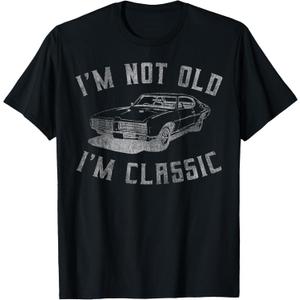 I'm Not Old I'm Classic Funny Car Graphic - Mens & Womens Short Sleeve T-Shirt (Black), Small