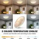 Flush Mount Fixture Ceiling Light 15" 3D Moon Surface 5CCT Adjustable 30W LED for Bedroom, Nursery