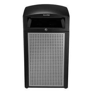 Alpine Industries Rugged 40-Gallon All-Weather Outdoor Recycle Bin Trash Can Container (Without Ash Tray, Steel Panels)