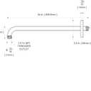 OFFO Shower Arm with Flange, 24 in Brushed Nickel Wall Mount Replacement Angle Shower Head Arm Wall-Mounted For Fixed Shower Head & Handheld Showerhead