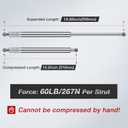 Vepagoo C1608260 20 inch Stainless Steel Gas Struts 60Lb/267N Shocks for Boat Engine Cover, Marine Spring Prop Lift Support for Boat Hatch RV Bed Truck Tonneau Cover Box Lid, Set of 2