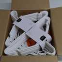 Amazon Basics Plastic Clothes Hangers, Adult Size, White, Pack of 50