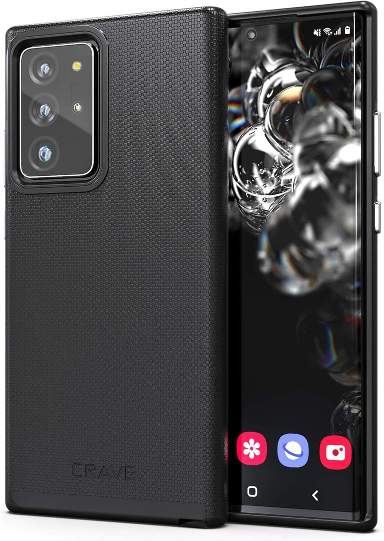 Crave for Galaxy Note 20 Ultra Case, Shockproof Protection Dual Layer Case for Galaxy Note 20 Ultra (6.9 inch) - Black