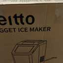 Aeitto Nugget Ice Maker Countertop, 55lbs/Day, Large Capacity Chewable Ice Maker, Rapid Ice Release in 5 Mins, Self-Cleaning with Stainless Steel Housing Ice Machine for Home Office and Party, Black