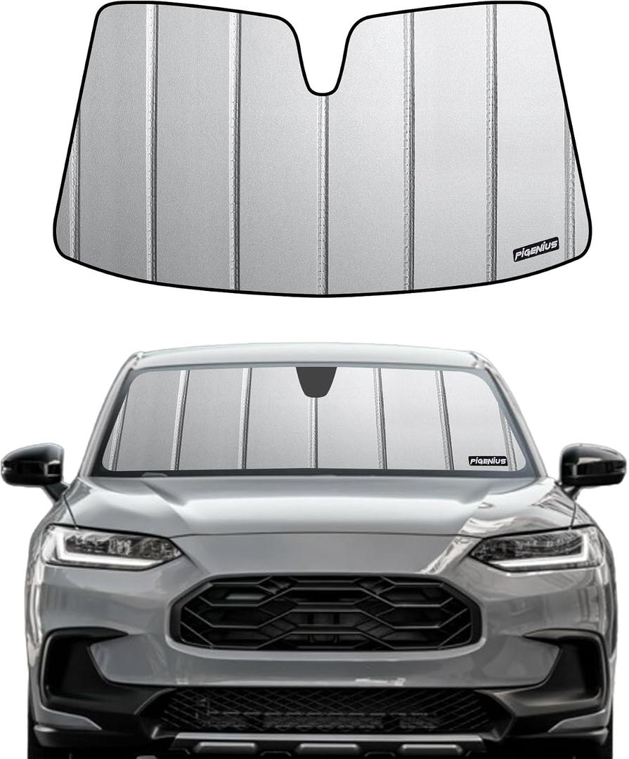 Windshield Sunshade for Honda HR-V 2023-2026, Premium Grey Leather Finish