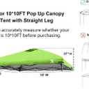 10x10 Pop Up Canopy Replacement Top Cover with Air Vent for Straight Leg Canopy Tent, Waterproof for Outdoor Garden Patio Camping Sun Shade (Neon Green)