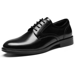 HEEZ Men's Dress Shoes, Classic Oxford Shoes for Men Non Slip, Comfortable Lace Up Plain Toe Derby Shoes for Business Work Formal Wedding Office 12