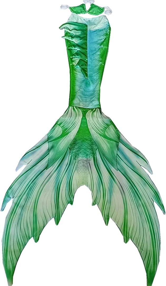 Fabulous Mermaid Dress for Women - Adult Mermaid Costume with No Flipper Beach Swimsuits (XX-Large, Green)
