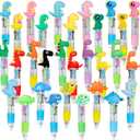 CZWZ 30Pcs Mini Multicolor Pens in One 4-in-1 Cute Pens Bulk for Kids, Ballpoint Pen for Birthdays and Children's Parties, Fun Gifts Assorted Ink Kawaii Pen(Dinosaur)