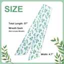 Wreath Sash for Front Door Boxwood Wreath Sash Accessories for Indoor Outdoor Decor, 4.7'' x 57''(Green)