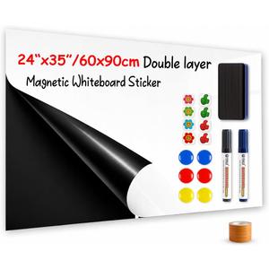 2-Tier Large Magnetic Chalkboard 24"x35", Self Adhesive Blackboard Decal