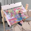 Needlework Table and Adjustable Embroidery Stand, Cross Stitch Hoop Stand, Beech Wood Tapestry Cross Stitch Embroidery Frame Holder(54.5x41.6 cm (21.5" x 16.3")) and(112.5x41.6 cm (44.3" x 16.3"))