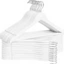 StorageWorks White Wooden Hangers, 20 Pack Wood Hanger for Closet, Coat Hangers for Coats, Shirts, Pants, Bridesmaid Suits, Wedding Dress, White 
