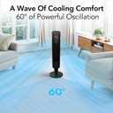 Comfort Zone 36-Inch Oscillating Tower Fan with Remote Control Quiet Cooling Fan for Bedroom and Office, 3 Speeds & 3 Modes (Normal, Natural, Sleep), 12-Hour Timer, Space-Saving Design, Black