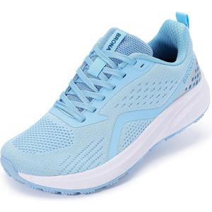 BRONAX Women's Wide Toe Box Road Running Shoes | Wide Athletic Tennis Sneakers with Rubber Outsole (Blue) 7 Wide