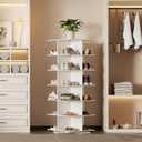 Rotating Shoe Rack Tower, PVC Material Structure, 5-Tier 360 Swivel Lightweight Shoe Organizer, Space-Saving Spinning Shoe Shelf for Entryway, Closet, Bedroom Nook