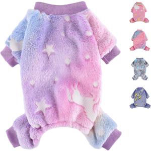 Small Dog Pajamas Pjs Sweater Cute Extra Small Dog Clothes, 4 Legs Puppy Jumpsuit, Warm Winter Fleece Doggie Onesies Pet Apparel Outfits for Chihuahua Yorkie Cat, Pink, XXXS