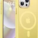 Newfuture Magnetic for iPhone 15 Pro Case [Compatible with Magsafe] [Military Grade Drop Protection] Translucent Matte Anti-Fingerprint Shockproof Phone Case for iPhone 15 Pro 6.1 inch, Yellow