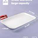 DELLING 16 Inch Large Serving Platter Set of 3, White Porcelain Platters for Serving Food - Rectangular Serving Trays for Party Entertaining, Oven Safe to 590F, Dinnerware