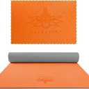 Hatha Yoga Extra Thick TPE Yoga Mat - 72"x 32" Thickness 1/2 Inch -Eco Friendly SGS Certified - With High Density Anti-Tear Exercise Bolster For Home Gym Travel & Floor Outside