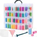 4Tier Diamond Painting Storage Container, 200Slots Portable Bead Organizer Box, Stackable Crafts Organizers for DIY Diamond Art Craft Jewelry Bead Storage