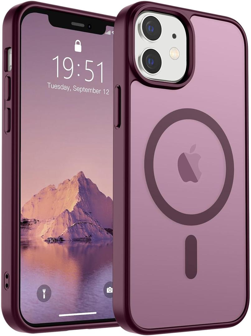 SUPFINE Magnetic for iPhone 12 Case/iPhone 12 Pro Case (Compatible with MagSafe)(Military Grade Drop Protection) Slim Translucent Matte Shockproof with Anti-Fingerprint Phone Case