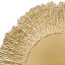 Coloch Set of 12 Gold Charger Plates, 13" Plastic Reef Serving Chargers for Dinner Plate Reusable Round Shiny Decorative Charger Plate for Wedding, Catering, Parties, Christmas, Home Dinner Use