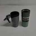 Black Travel Mug with Handle, Green Stainless Steel Insulated Tumbler