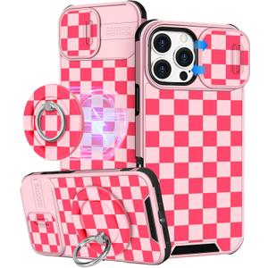 Buleens for iPhone 16 Pro Case 6.3 Inch - with Ring Stand & Camera Cover Aesthetic Cute Designed for Women Girls Pretty Unique Kawaii Girly Phone Case for iPhone 16 Pro Compatible with Magsafe
