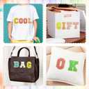 2 x 26 Piece Self Adhesive & Iron On Chenille Letter Patches - A-Z, Glitter Varsity, Applique for DIY Shirts, Shoes, Jeans, Backpacks, Hats (Color)