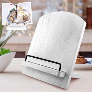Cookbook Stand Recipe Book Holder: Vintage Cutting Board Style Cookbook Stand - Adjustable Display Stand as Kitchen Counter Decor - Recipe Book Holder for Counter