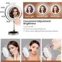 MILONT 9" Lighted Makeup Mirror, 1X/ 10X Magnifying Vanity Mirror with Height & Brightness Adjustable, Rechargable Makeup Mirror, 360°Rotation Double Sided Standing Desk Mirror (Satin Nickel)