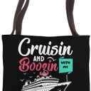 Cruisin with my besties Cruise Vacation couples friends tee Tote Bag (16 inches)