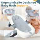 Orzbow Baby Bath Support, Foldable Newborn Bathtub 0-6 Months, Non-Slip Soft Baby Bath Tub with Suction Cups, Ergonomic Design, Newborn Infant Essentials Must Haves, Gray