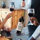 Eorbow 4 Packs Single Wine Rack Countertop, Silver Metal Small Wine Holder, Floating Wine Bottle Holder for Wine Bottle Storage, Cabinet, Pantry, Unique Tabletop Wine Rack as Gifts for Wine Lovers