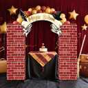 Bucherry 7 Pcs Magical Wizard Party Decorations Magic School Cardboard Playhouse Large Brick Wall Castle Wizard Birthday Party Decor 43 x 51 Cardboard Block Fort for Classroom Birthday Photo Props