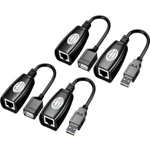 USB Over Cat6SNLLMZI USB RJ45 Extender Over Cat5/Cat5e/Cat6/Cat7/Cat8 Cable Extension Cable Connector Adapter - 2 Pairs