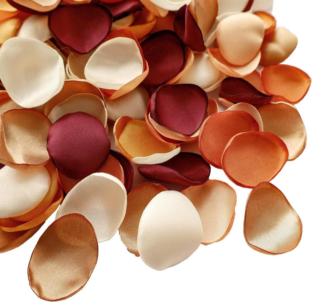 Lookein 300pcs Terracotta Rose Petals Satin Flower Petals for Wedding Flower Girl Basket Table Centerpieces Aisle Runner Party Confetti Bridal Shower Dinner Wedding Decoration