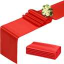 BDDC Red Table Runner 12x108 Inch - 4 Pack Satin Table Runners, Smooth Table Runner for Party Wedding Banquets Birthday