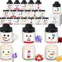 Lounsweer 48 Pcs Christmas Candles Bulk Gifts Set for Women Men 3.5oz Snowman Scented Candles Jar Soy Wax Candle with Mini Snowman Decor Cap for Christmas New Year Winter Decor