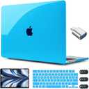 CISSOOK Compatible with MacBook Air 13.6 inch Case 2022 2024 2025 2026 Release Model A2681 A3113 A3240 A3449, Laptop Hard Shell Case with Keyboard Cover for Mac Air 13.6 M2 M3 M4 M5, Sky Blue