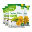 Amazon Fresh, Roasted & Salted Plantain Chips, 12 Oz (Pack of 4) (Previously Wickedly Prime, Packaging May Vary), No BB Date
