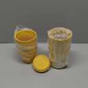 vensovo 4 Inch Small Yellow Terracotta Plant Pots with Saucer - 5 Pack Clay Flowerpots with Drainage, Great for Indoor Outdoor Plants, Crafts, Wedding Favor