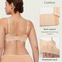 Popilush Bras for Women Lace Minimizer Underwire Bra, Unlined Full Coverage with Comfortable Lift for Large Bust (Beige)