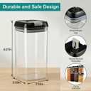 OMIO Airtight Kitchen Storage Containers (6-Pack) - Easy-Grip Pull Tab Lids, BPA-Free Plastic Canisters for Pantry, Countertop, Fridge – Organize Cereal, Grains, Flour, Sugar, Snacks & Candy, Large