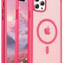 jaroco Magnetic for iPhone 11 Pro Max Case, [Compatible with MagSafe][Military Grade Drop Protection][Heavy Duty Protection][Non-Slip][Shockproof] 2-Layer Durable Bumper Phone Case 6.5''-Rose