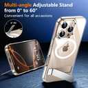 SPIDERCASE Magnetic for iPhone 16 Pro Max Case, with 2Pcs [Tempered Glass Screen Protector] [ Military Grade Drop Protection] Invisible Kickstand Slim Case for iPhone 16 Pro Max 6.9", Clear