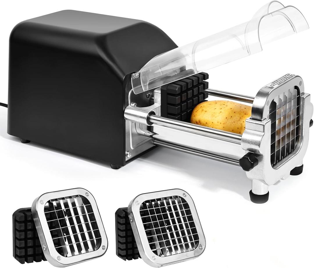 Befano French Fry Cutter, Stainless Steel Potato Cutter with 1/2 Inch and 3/8 Inch Blades, parent asin (Electric Cutter, 1/2" & 3/8" Blade) (1/2 Inch & 3/8 Inch)