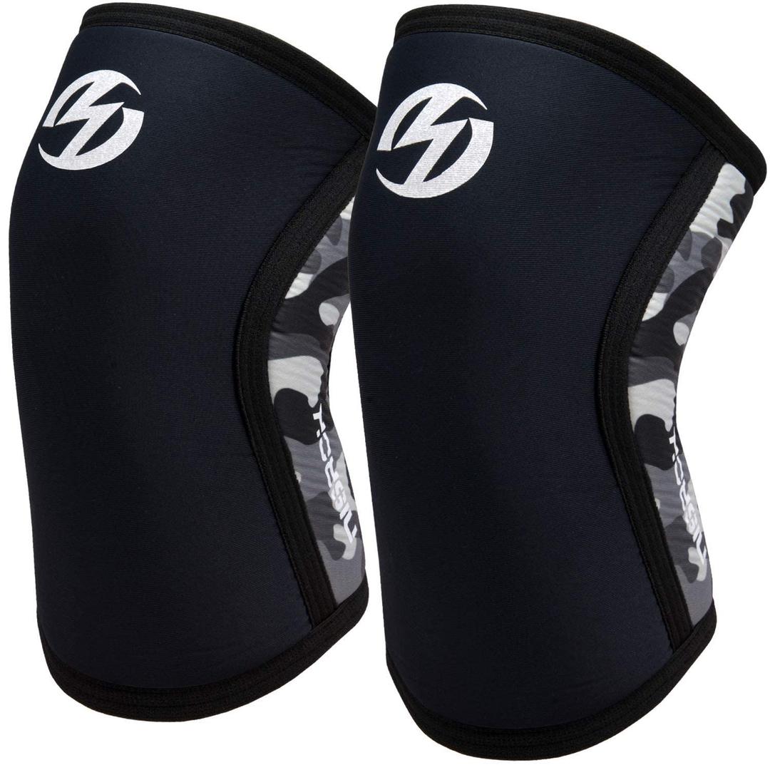Knee Sleeves (1 Pair), 7mm Neoprene Compression Knee Braces, Great Support for Cross Training, Weightlifting, Powerlifting, Squats, Basketball and More, Large